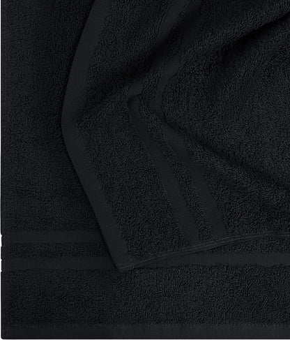 Cotton Bleach Proof Salon Towel 16 by 27 Inches, Bleach Safe Gym 100% Cotton Hand Towel, 24 Pack, Black