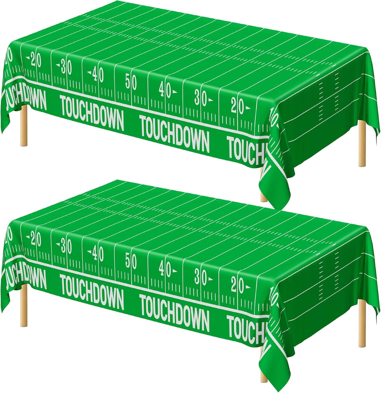 Football Party Decorations - 2PCS Touchdown Tablecloths, Disposable Tablecloths, Plastic Table Cover, Touchdown Theme Table Runner for Game Day, Birthday Party Supplies