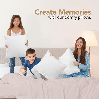 Outdoor Pillow Inserts 18 X 18 Inches (Pack of 2, White), Water Resistant Garden Throw Pillows for Patio and Porch Furniture