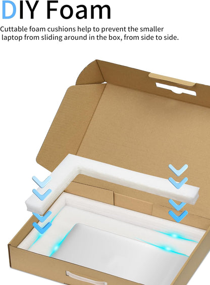Laptop Shipping Box with Protective Foam for Up to 17.3-Inch Notebooks