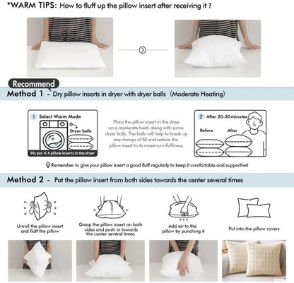 Outdoor Pillows Pack of 2 12X20 Inch Outdoor Pillow Inserts Waterproof Decorative Throw Pillow Inserts, Rectangle Water Resistant Pillow for Garden Couch Furniture