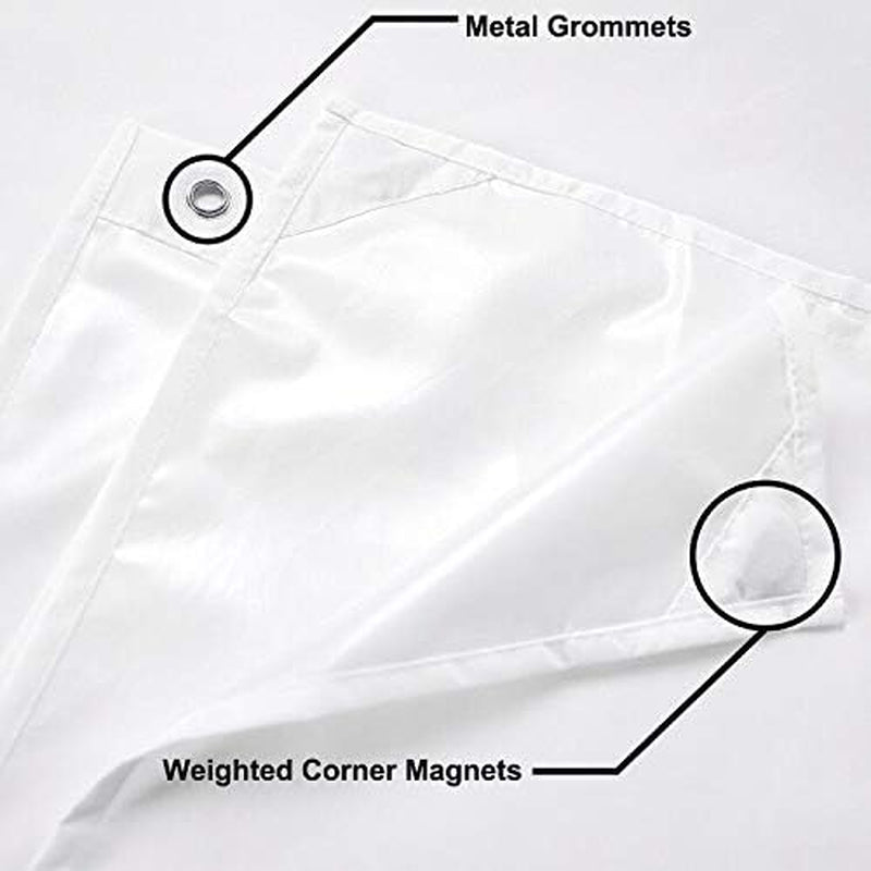 Ultimate Waterproof Fabric Shower Curtain or Liner, Machine Washable, Breathable Fabric TPU Lining Bath Tub Shower Liner, White, 72X72 Inch