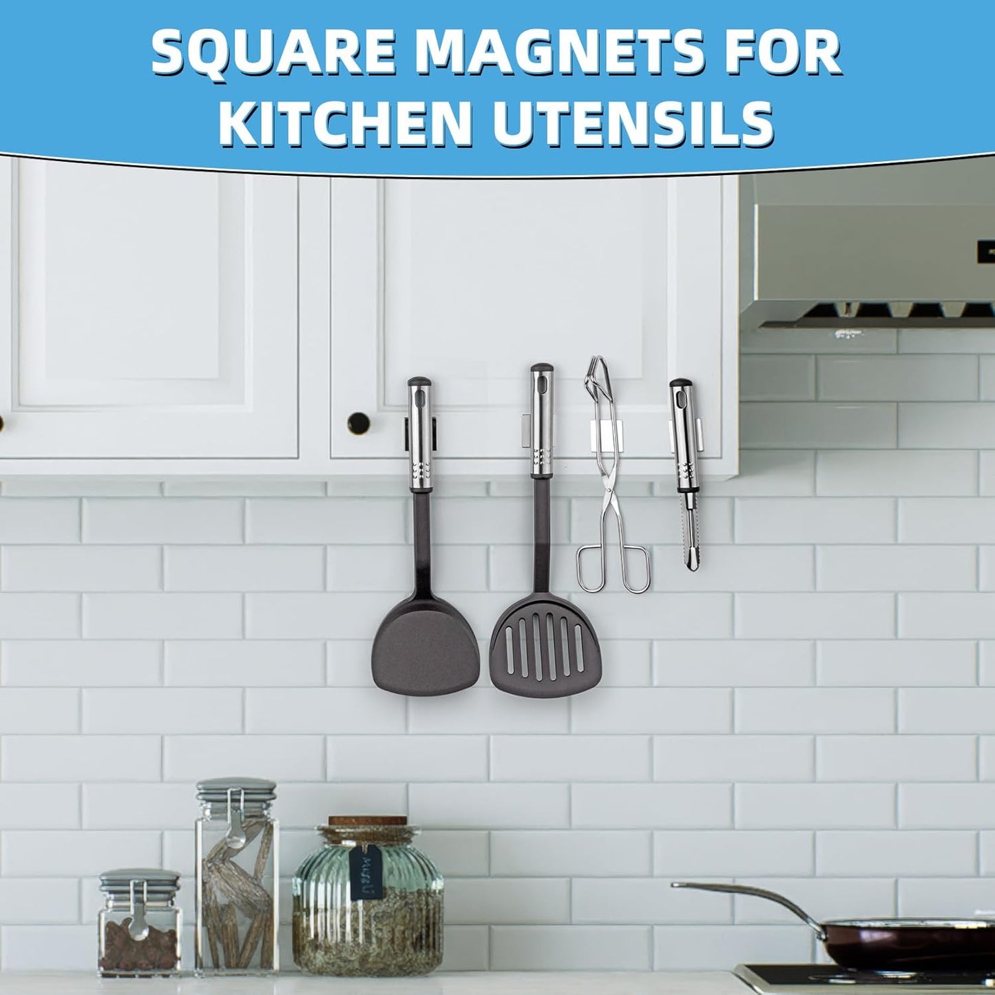 6 Pack Permanent Rare Earth Magnets, Powerful Neodymium Square Magnets for Fridge, DIY, Building, Science, Craft, Office, Whiteboard, Cruise 1.26 Inch X 1.26 Inch X 1/8 Inch