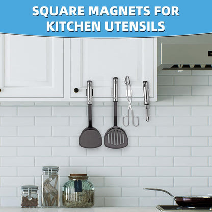 6 Pack Permanent Rare Earth Magnets, Powerful Neodymium Square Magnets for Fridge, DIY, Building, Science, Craft, Office, Whiteboard, Cruise 1.26 Inch X 1.26 Inch X 1/8 Inch