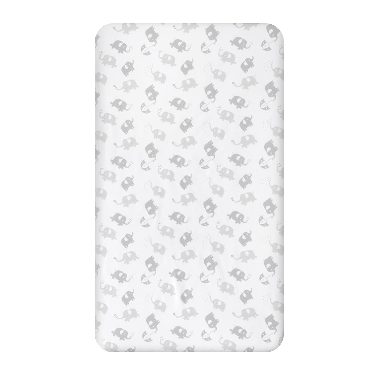 Fitted Crib Sheet for Baby Boys or Girls, Silky Soft Microfiber 52'' X 28'' Crib Sheet Fits Standard Size Crib Mattress and Toddler Bed Mattress, Gray Elephant