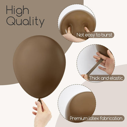 110Pcs Brown Balloons, 18 12 10 5 Inch Brown Balloons Different Sizes Balloon Garland for Netural Baby Shower Woodland Jungle Safari Birthday Party Decorations