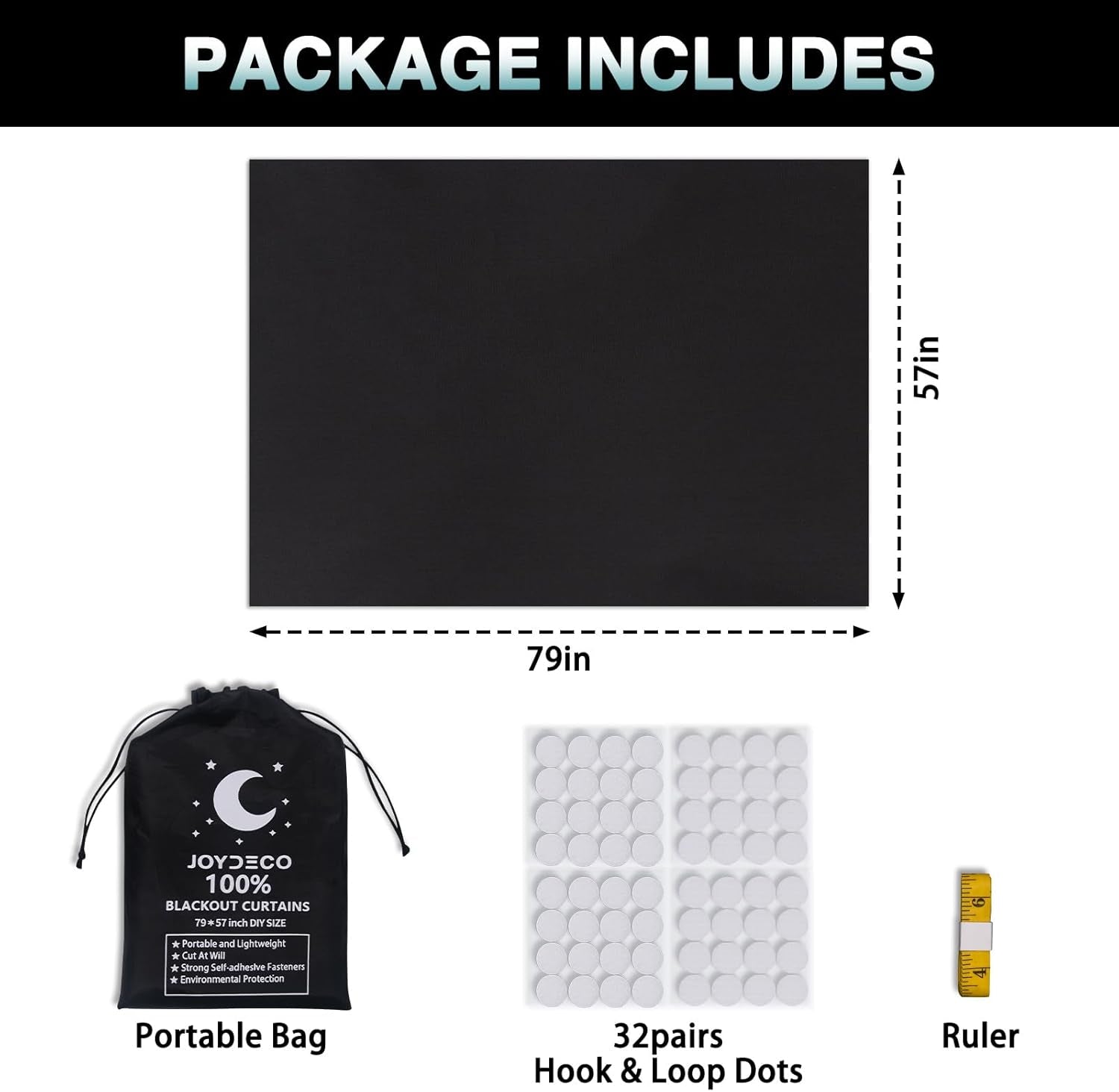 Portable Blackout Shades Curtains 100% Black Out 79 X 57 Inch Shades for Windows Room Darkening Shades Blinds Sun Blocking Shades for Windows Bedroom Dorm Room