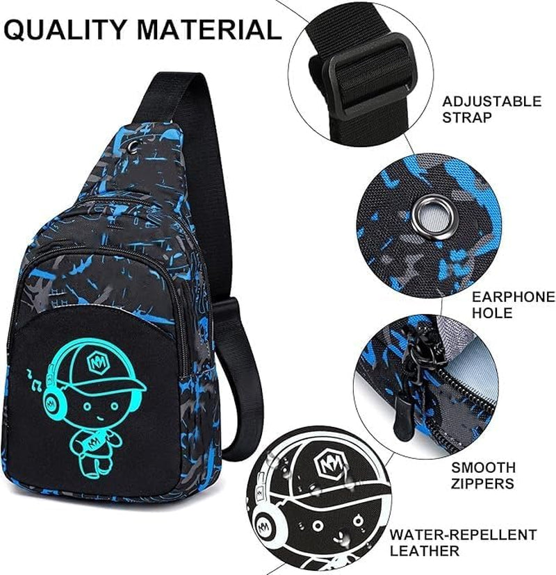 Small Sling Bag Crossbody Bags Camouflage Fanny Packs Chest Bag Travel Chest Gifts for Boys