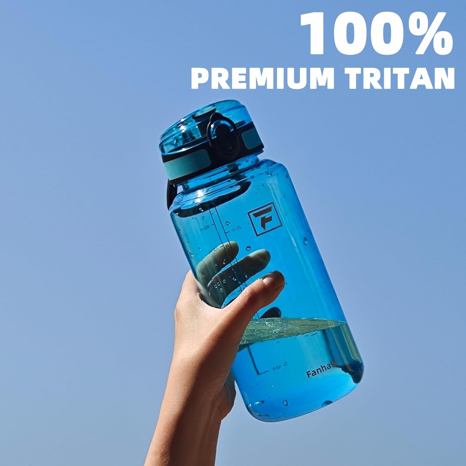 32 Oz Clear Tritan Water Bottle with Chug Lid, Bpa-Free, Wide Mouth, Leak Proof - for Gym, Travel, Home, School, Office (Baby Blue)