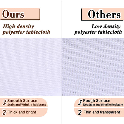 2 Packs White round Tablecloth 70 Inches White Polyester Table Cloths Circle Stain and Wrinkle Resistant Tablecloths for round Tables Washable Fabric Table Covers for Wedding Banquet Parties