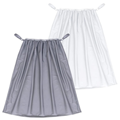 Reusable Diaper Pail Liner Bags 2 Pack for Ubbi Diaper Pail, Waterproof Larger Capacity & Washable Wet Bag for Dirty Diapers, Cloth Diaper, Laundry and Kitchen Garbage, Grey & White