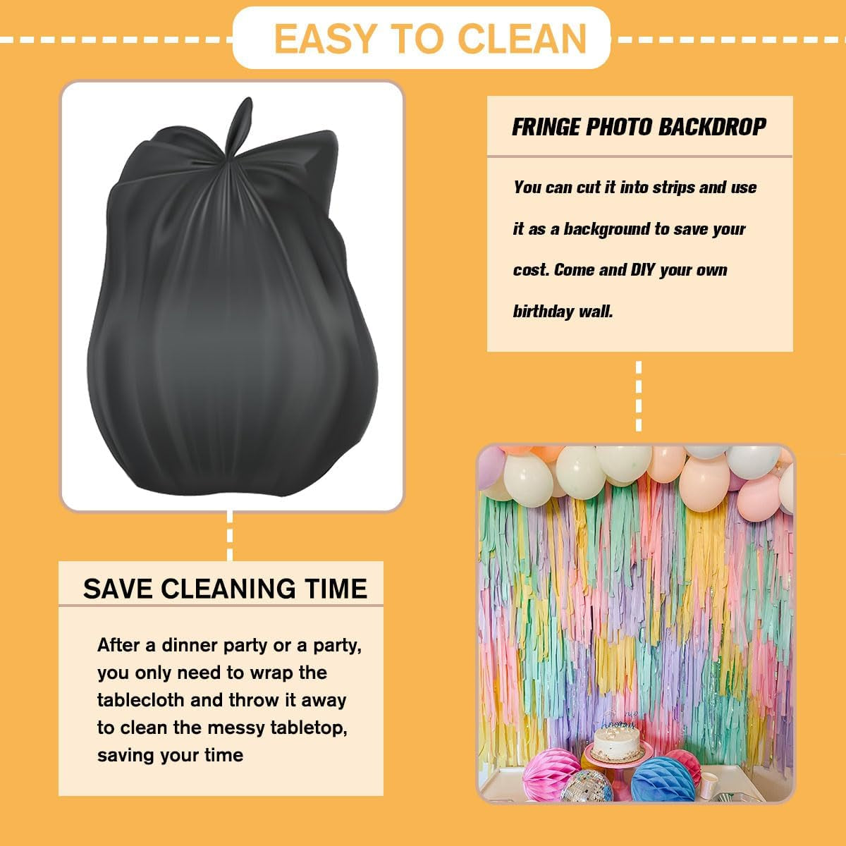 3 Pack Premium Disposable Plastic Tablecloth, Rectangle-Beige, 54X108 Inches, Covers up to 8-Foot Tables, Perfect for Birthdays, Weddings, Anniversaries, Christmas