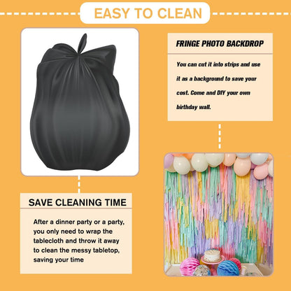 3 Pack Premium Disposable Plastic Tablecloth, Rectangle-Beige, 54X108 Inches, Covers up to 8-Foot Tables, Perfect for Birthdays, Weddings, Anniversaries, Christmas