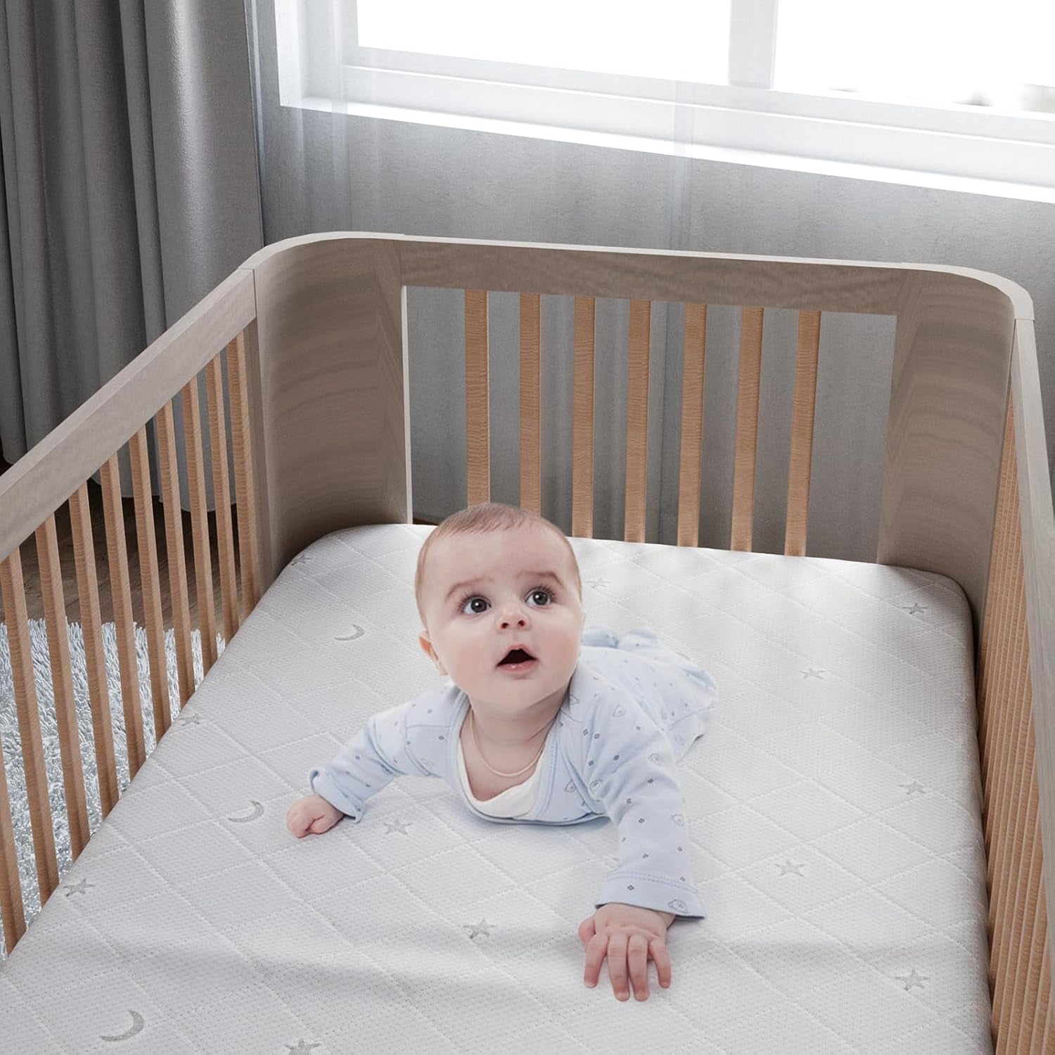Waterproof Pack N Play Mattress Pad, Mini Crib Mattress Cover Protector 38'' X 26'' Fit Graco Pack N Play, Suitable for Baby Portable Mini Cribs and Foldable Mattresses, Breathable and Washable
