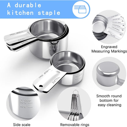 Stainless Steel Measuring Cups Set,Kitchen Gadgets for Cooking & Baking,Set of 5