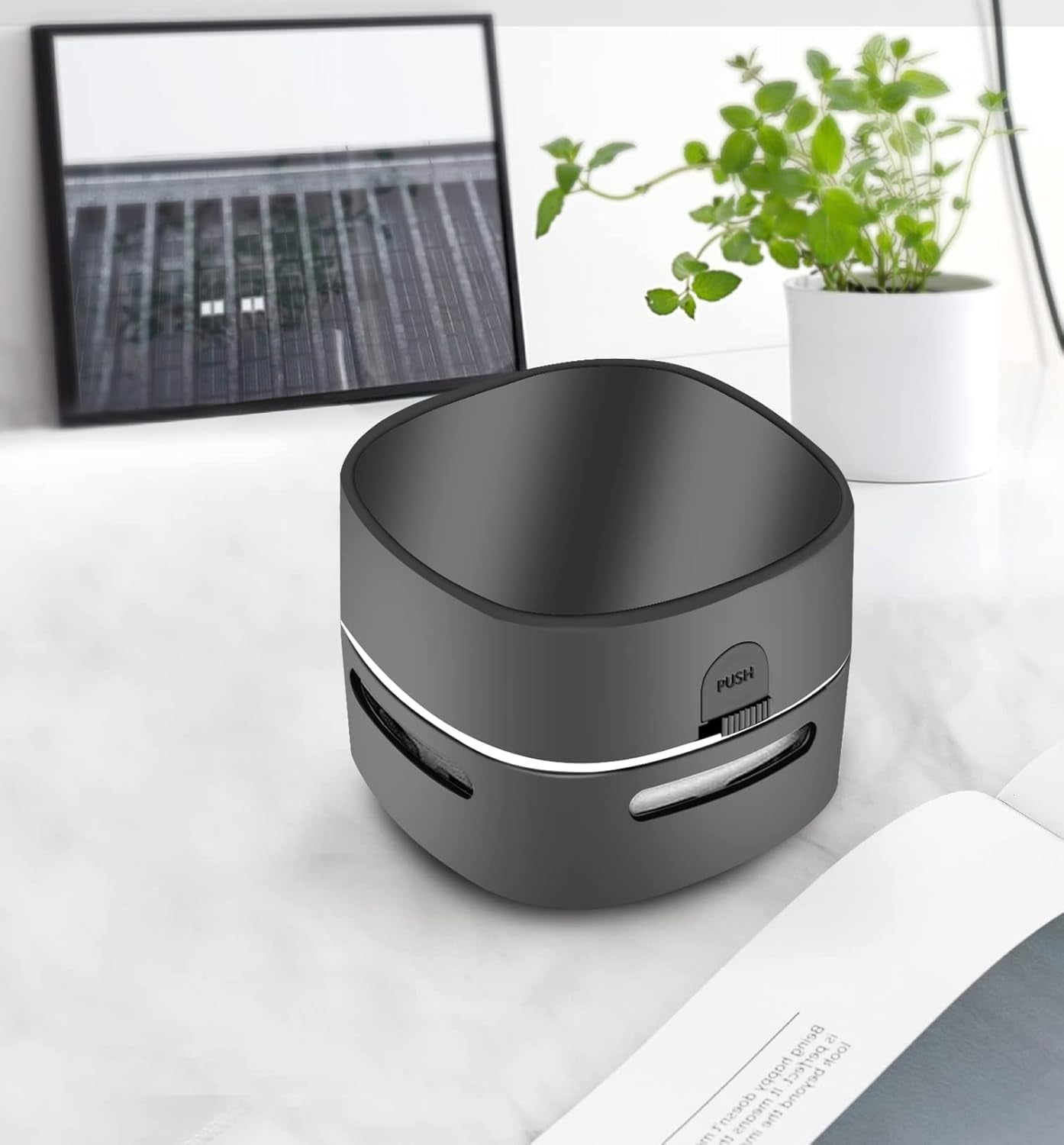 Desktop Vacuum Cleaner, Mini Table Dust Sweeper Energy Saving,High Endurance up to 400 Mins,360º Rotatable Design for Keyboard/Home/School/Office (Black)