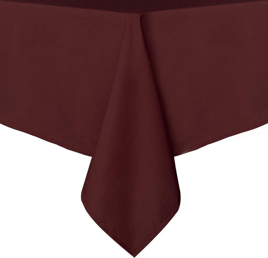 Rectangle Tablecloth - 60 X 84 Inch - Stain and Wrinkle Resistant Washable Polyester Table Cloth, Decorative Fabric Table Cover for Dining Tables, Buffet Parties and Camping, Burgundy