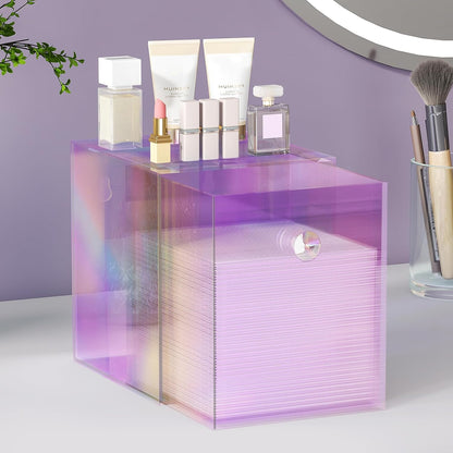 Clean Skin Club Face Towels Holder - Stackable Acrylic Organizer Compatible with Clean Skin Club Towel XL, Bathroom Vanity Holder, Dustproof Multipurpose for Makeup, Skincare, Colorful