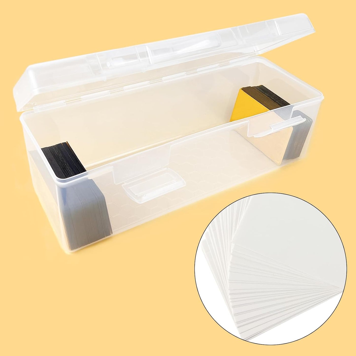Toploader & Standard Card Storage Box with Handle - Holds 200 Toploader Cards or 750 Regular Cards | Durable Plastic Organizer Case for TCG/CCG, MTG, Collectible Trading Cards - 1 PCS