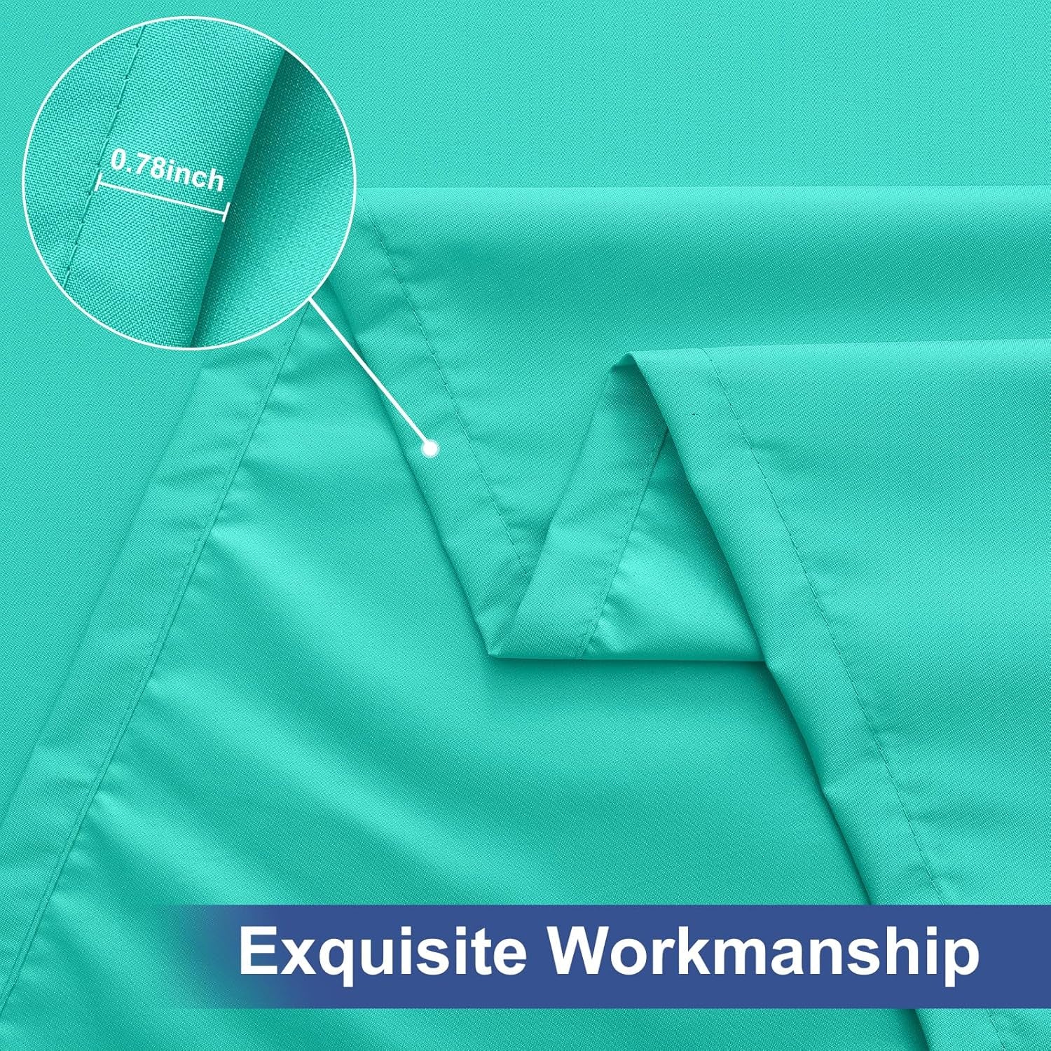 2 Pack 6 Foot Rectangle Elastic Fitted Tablecloth, Waterproof Fabric Table Cover, Washable Polyester Table Cloth for Picnic, Camping, Outdoor (Teal, 30" X 72")