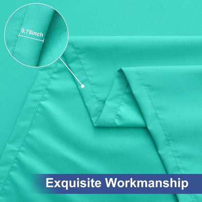 2 Pack 6 Foot Rectangle Elastic Fitted Tablecloth, Waterproof Fabric Table Cover, Washable Polyester Table Cloth for Picnic, Camping, Outdoor (Teal, 30" X 72")