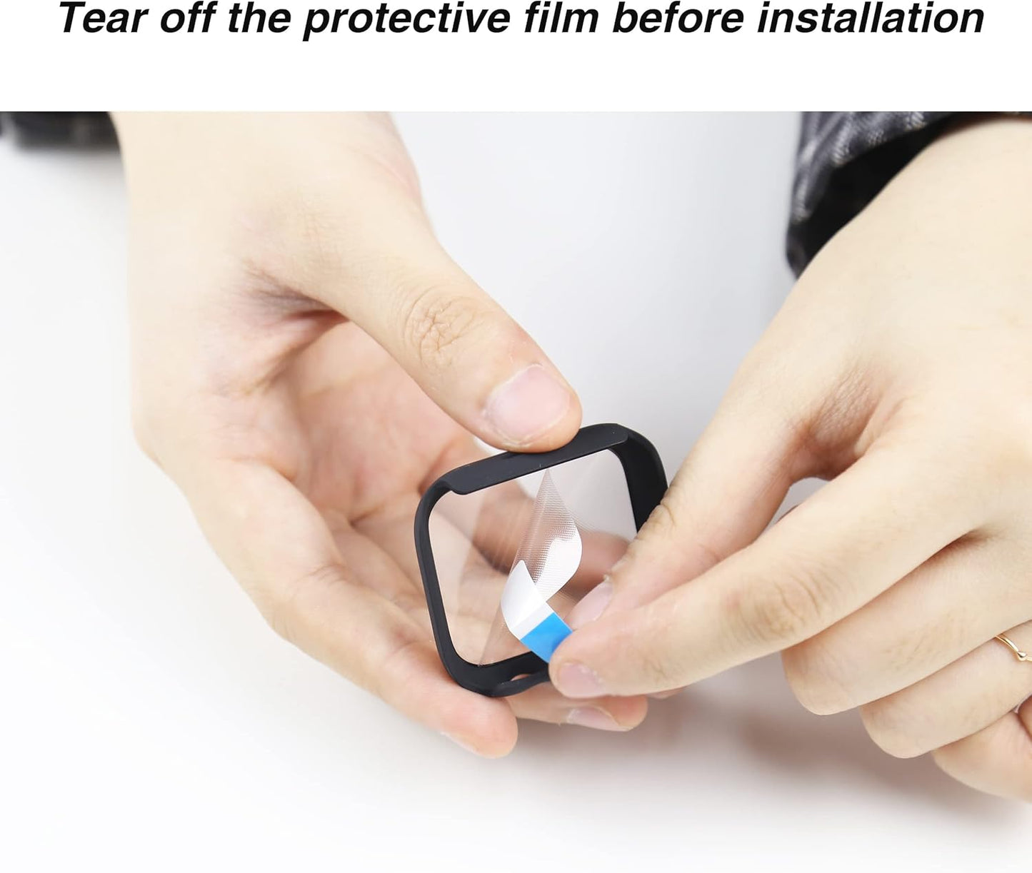 for Apple Watch Series 9 & 8 & 7 Screen Protector Case [45Mm], Ultra-Thin Hard PC Case Built in Tempered Glass for Iwatch, Shockproof Cover with Button [2 Pack][Black]