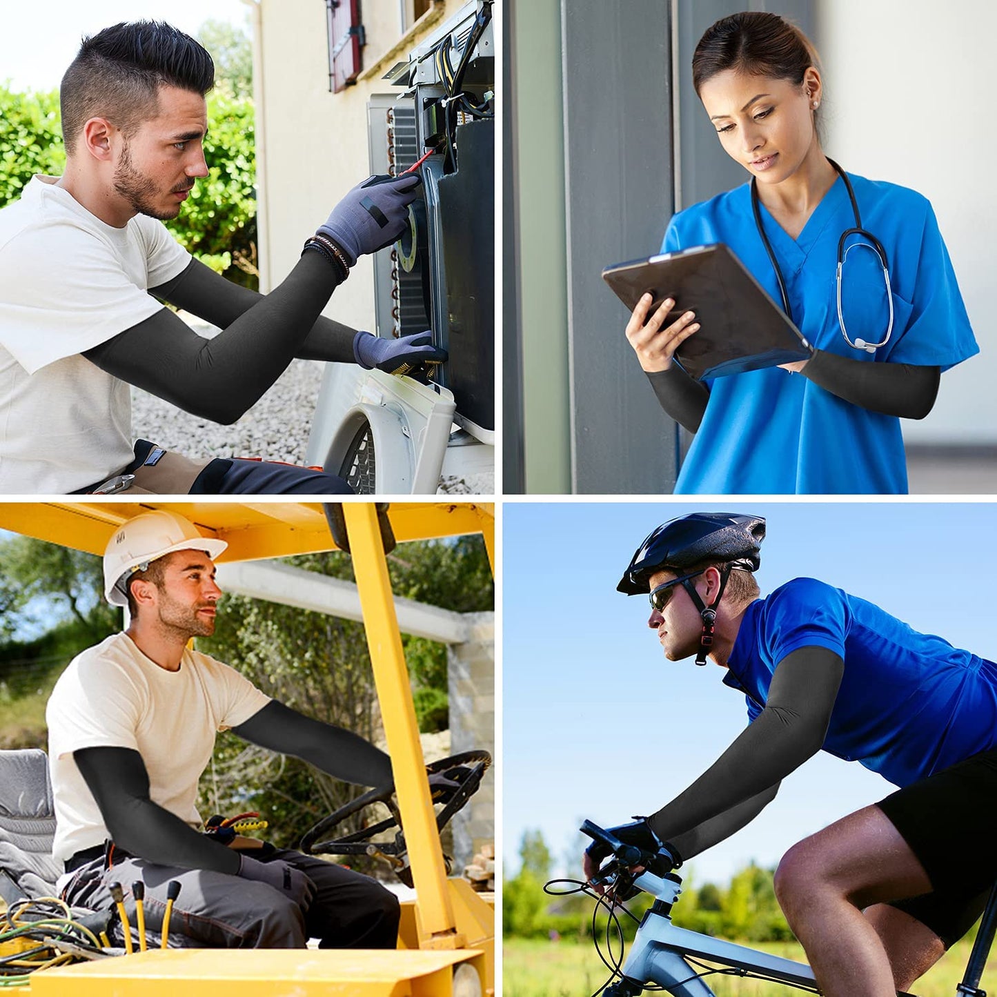 Arm Sleeves for Men Women, Size L - XL, UV Sun Protection Sleeve to Cover Tattoo, Cooling Compression Arm Cover