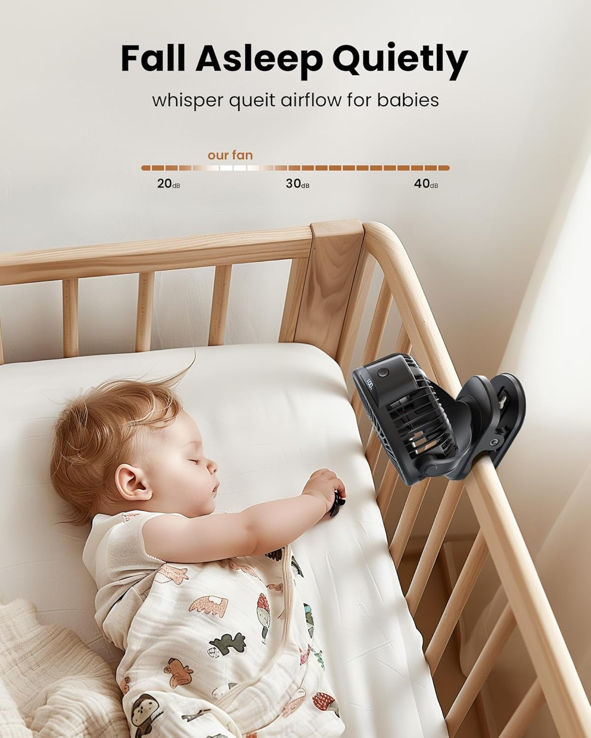 Portable Clip on Fan, Small USB Fan Battery Operated, 3 Speed Rechargeable Mini Fan with LED Display, 360° Rotate Personal Cooling Desk Fan for Stroller Travel Camping Golf Gym