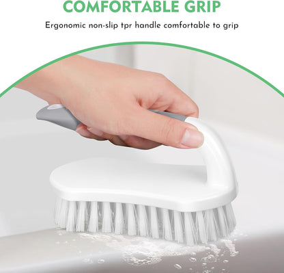 Scrub Brush, Heavy-Duty Scrub Brushes for Cleaning with Stiff Bristles Cleaning Brush for Shower, Bathroom, Carpet, Kitchen and Bathtub Scrubber - 2 Pack
