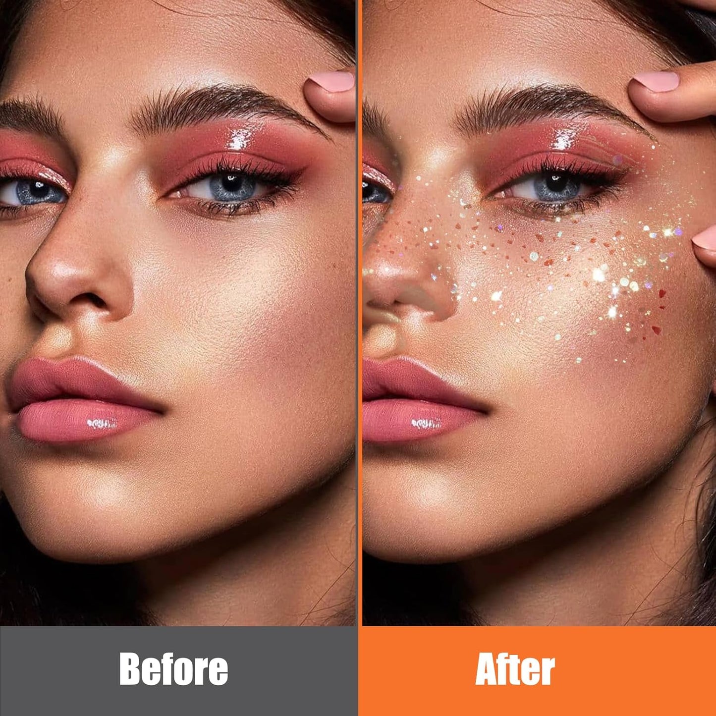 Glitter Freckles Face Tattoo,6Pcs Festival Rave Accessories for Women,Gold Silver Face Waterproof Sparkles Freckles Half Magic Makeup Jewels Stickers (6PCS)
