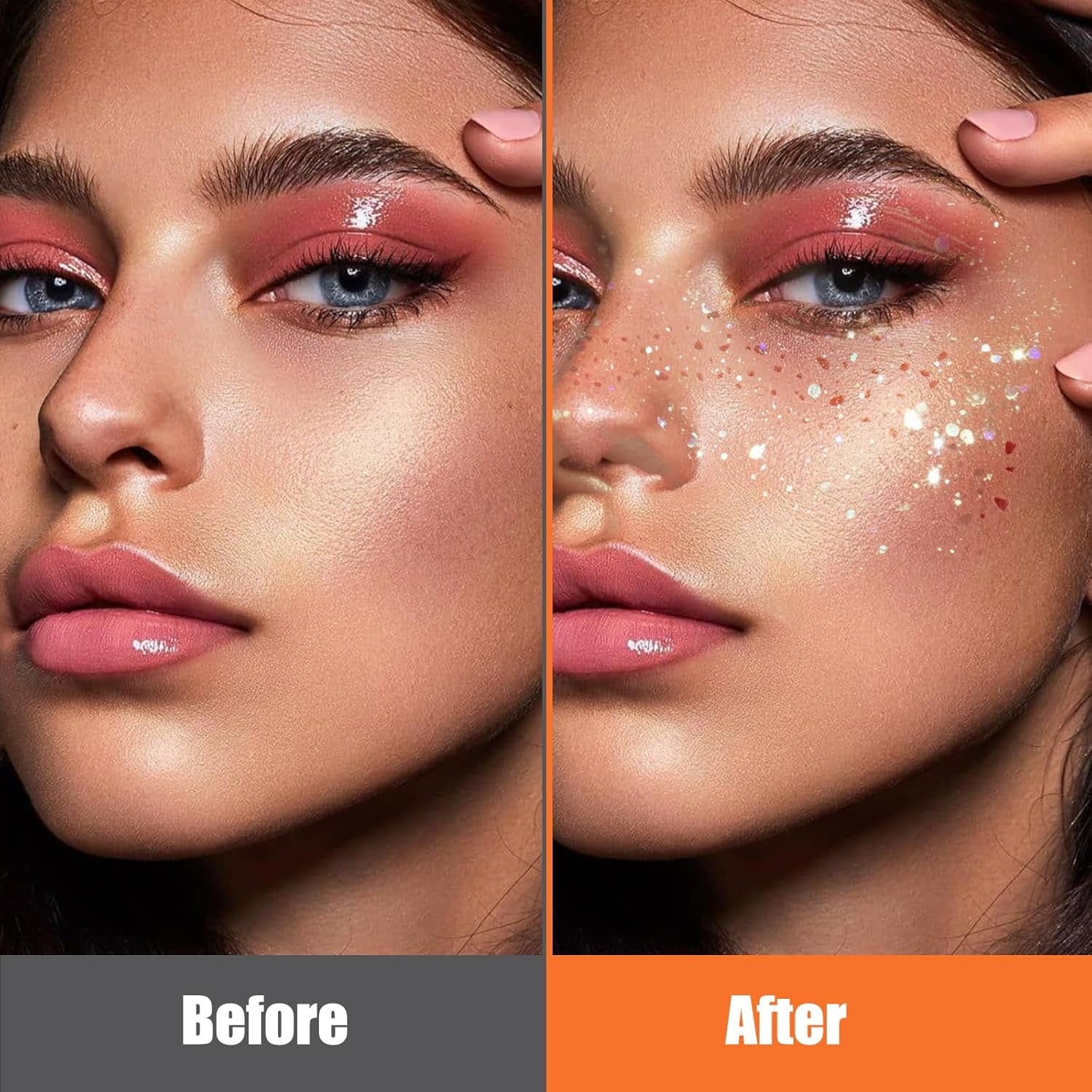 Glitter Freckles Face Tattoo,6Pcs Festival Rave Accessories for Women,Gold Silver Face Waterproof Sparkles Freckles Half Magic Makeup Jewels Stickers (6PCS)