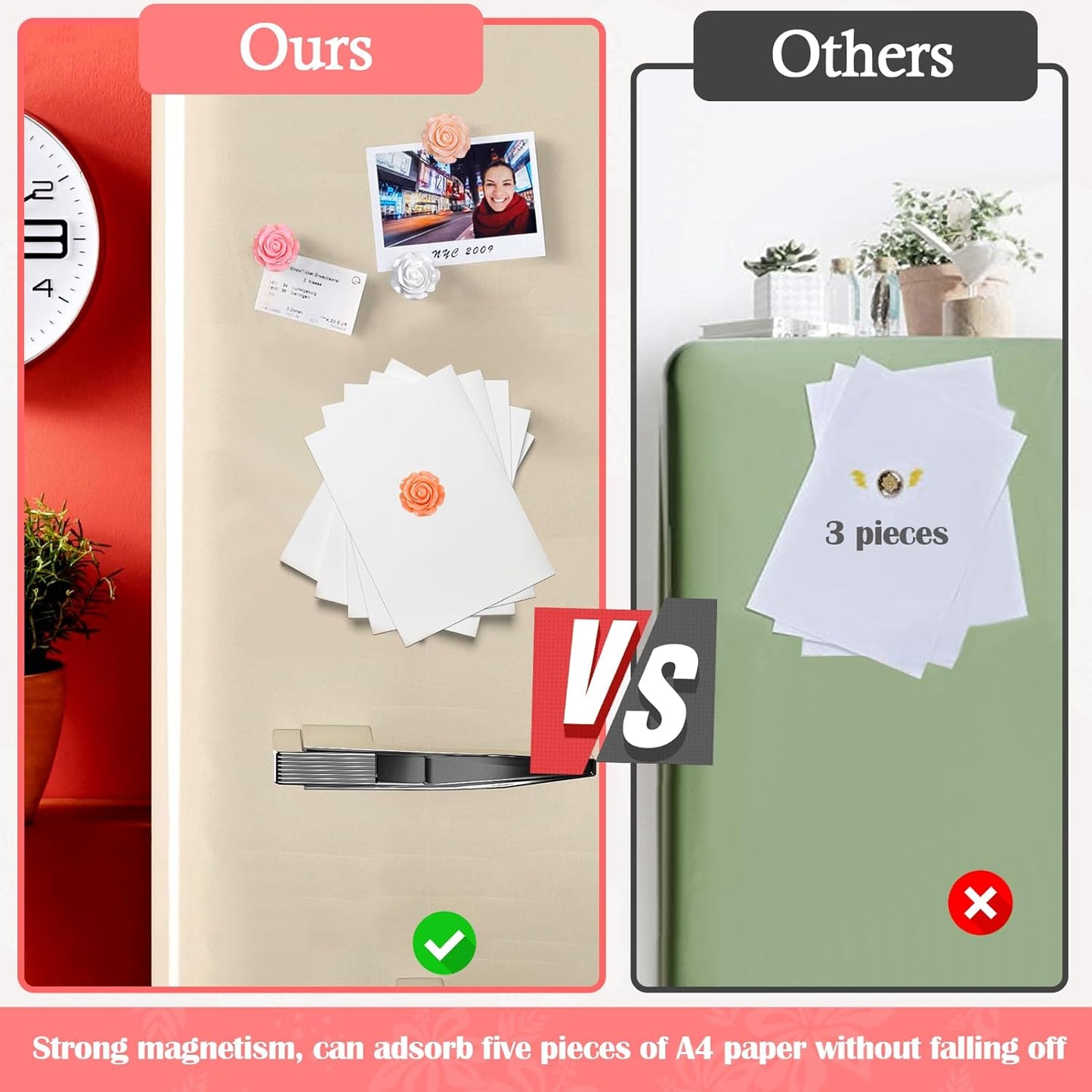 3D Flower Fridge Magnets,20 PCS Cute Locker Decorations for Girls in Middle School,Pink Magnetic Locker Accessories Refrigerator Sticker for Office Kitchen Iron Whiteboard