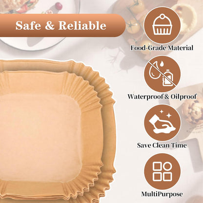 Air Fryer Liners Disposable for Ninja Crispi, 260 PCS Parchment Paper for Ninja Crispi 4-In-1 Portable Glass Air Fryer Cooking System, Non-Stick Airfryer Parchment Paper Liners for Ninja Crispy ﻿