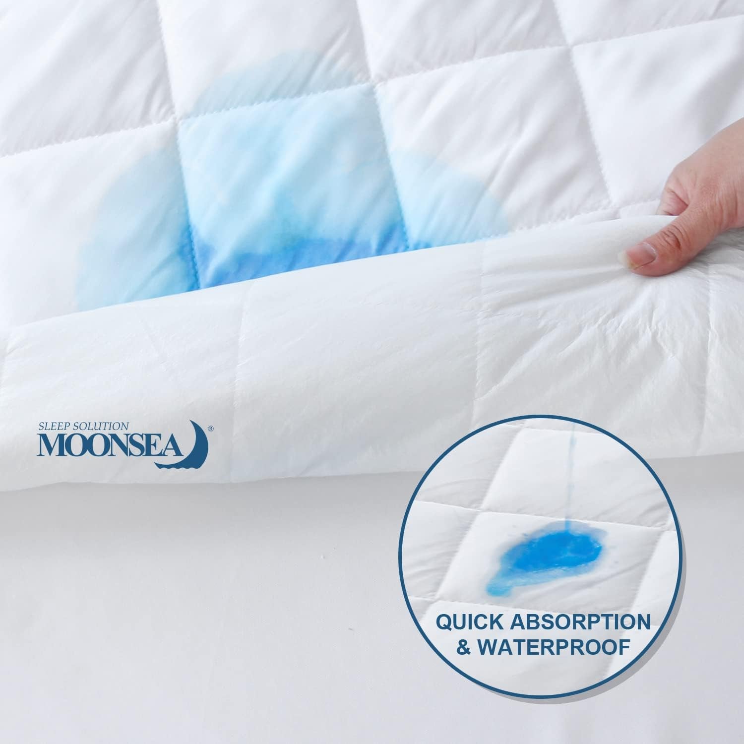Short King RV Mattress Pad Waterproof 72X75 Inch, Absorbent and Quilted Mattress Topper Protector, down Alternative Filling RV Short King Mattress Protector