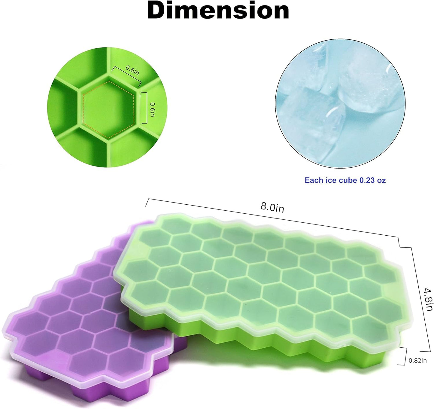 Magnetic Measuring Spoons Set Stainless Steel with Leveler,Ice Cube Trays for Freezer with Lid-37 Grid Silicone Ice Cube Tray with Lid for Small Ice Cube Molds,Easy-Release Reusable Ice Cube