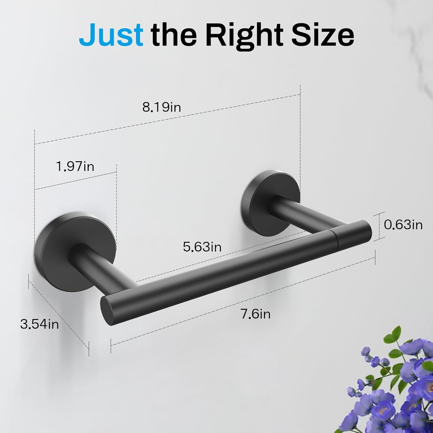 Toilet Paper Holder Wall Mount Screw-In Matte Black Bathroom Toilet Paper Roll Holders Stainless Steel Tissue Holder for Bathroom Hardware Accessories