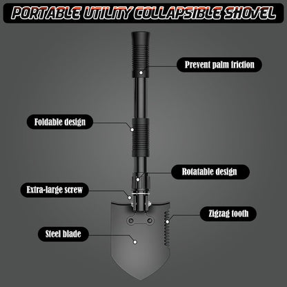 Digging Shovel, 15.35'' Lightweight Camping Shovel Portable High Carbon Steel Folding Mini Trowels for Outdoor Camping Backpacking Hiking Car Emergency Home Garden