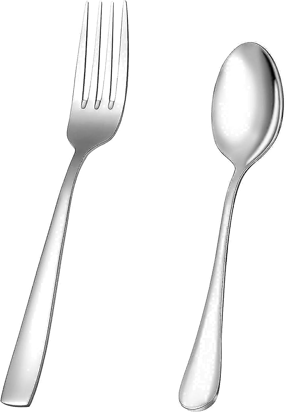 Dinner Forks and Teaspoons Bundle,16 Pcs 8" Food Grade Stainless Steel Silverware Forks & 16 Pcs 6.7" Stainless Steel Spoons,Mirror Finish & Dishwasher Safe,Use for Home,Kitchen or Restaurant