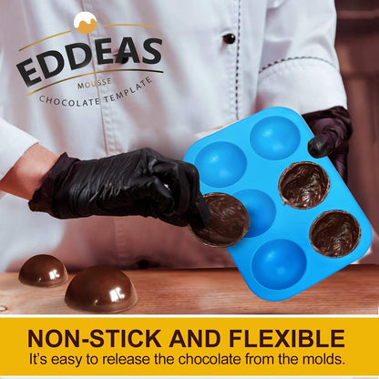 Half Sphere Silicone Molds,  4 Packs 6-Cavity Semi Silicone Dome Molds for Baking, Making Hot Chocolate/Cocoa Bombs, Jelly, Cupcake, Pudding and Dome Mousse