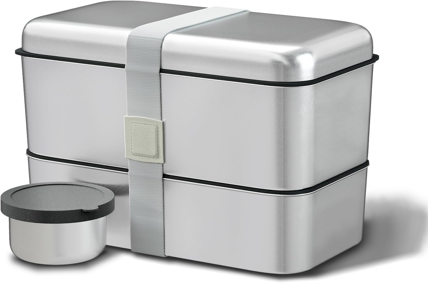 Stainless Steel Bento Box for Adult, 54Oz Metal Leak-Proof Lunch Box Containers, Double Layer Bento Lunch Box for Work Travel, Microwave Safe, with Detachable Divider