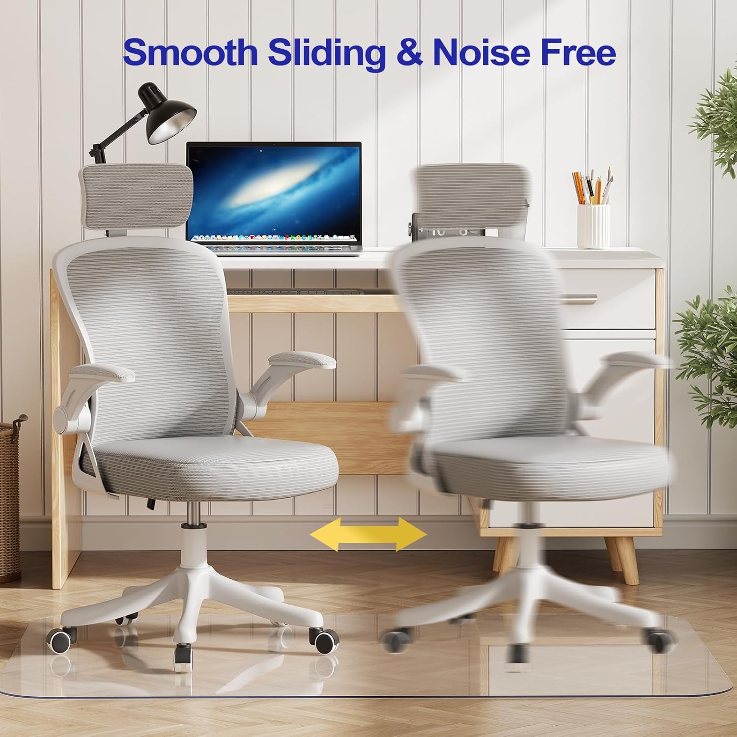 Office Chair Mat for Hardwood Floor, 30"×48" Office Computer Desk Chair Mat, Transparent PVC Heavy Duty Floor Protector Mats for Rolling Chairs, Not for Carpets