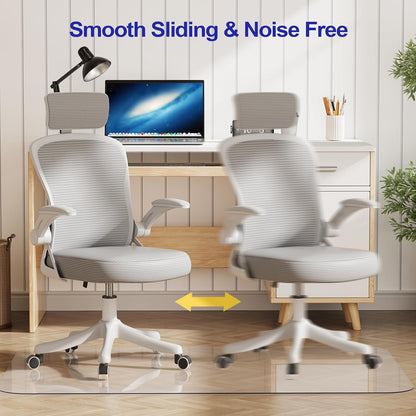 Office Chair Mat for Hardwood Floor, 30"×48" Office Computer Desk Chair Mat, Transparent PVC Heavy Duty Floor Protector Mats for Rolling Chairs, Not for Carpets