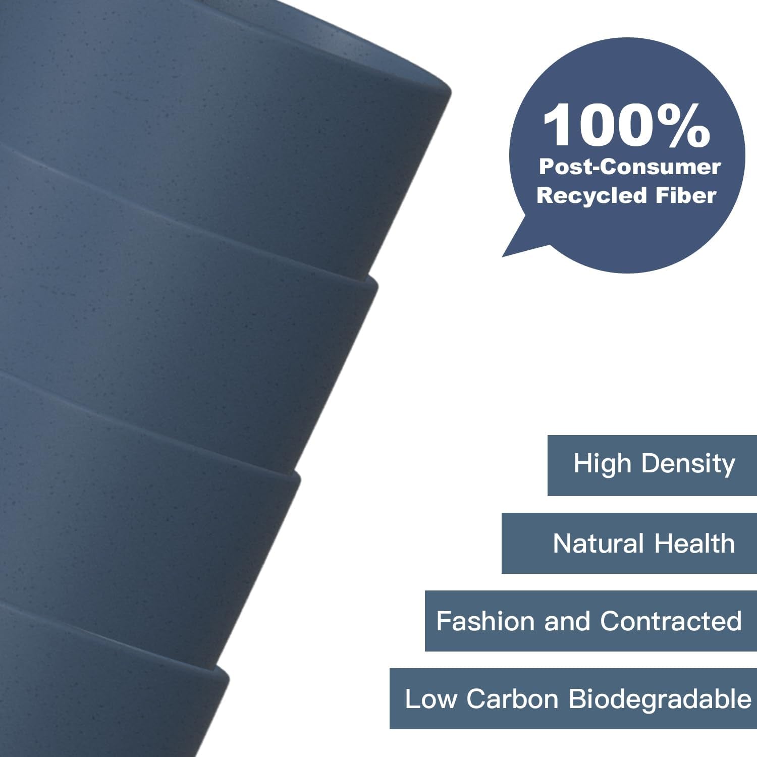 Premium Navy Blue Wheat Straw Drinking Cups - Set of 8, 20 Oz, BPA Free, Dishwasher and Microwave Safe, Durable, Unbreakable, Recyclable