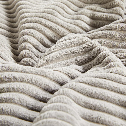 Set of 4 Neutral Grey Decorative Throw Pillow Covers 18X18 Inch for Couch Bed Sofa Bedroom, Modern Organic Boho Farmhouse Home Decor, Soft Fluffy Textured Corduroy Cushion Case 45X45 Cm