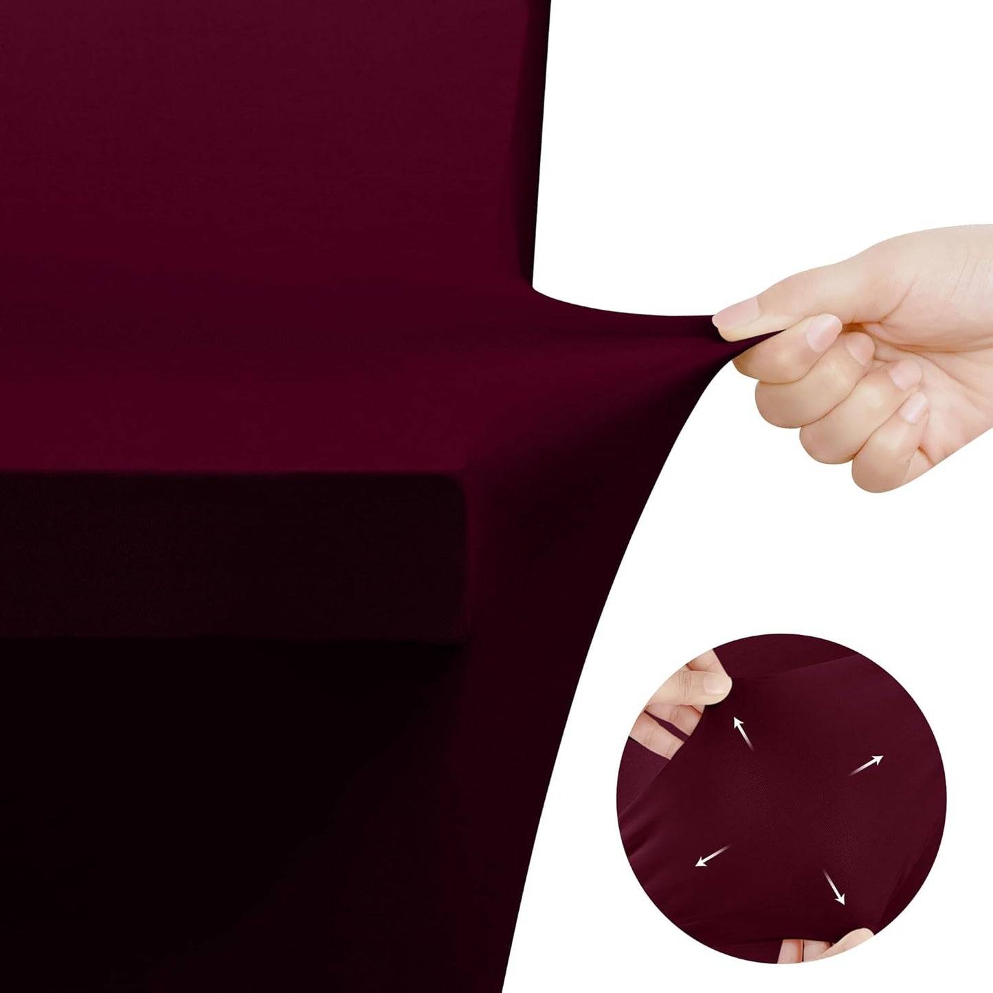Spandex Tablecloth 2 Pack [6FT, Burgundy] Tight, Fitted, Washable and Wrinkle Resistant Stretch Table Cloth Rectangle Cover for Trade Show, Weddings & Parties [72Lx30Wx30H Inch]