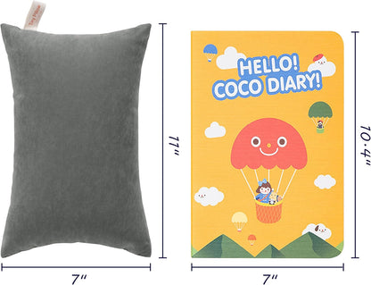 2 Pack Microfiber Tiny Pillows, 11X7 Inch - Mini Sleep & Travel Pillows, Washable, Soft, Dark Grey