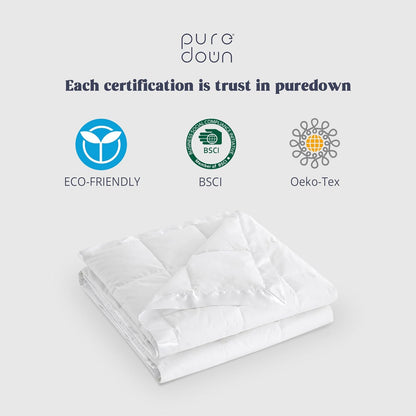 ® Blankets King Size - Soft Lightweight down Blanket for All Seasons, Cozy Warm Luxury Bed Blanket with Satin Trim, Cotton Cover, White (108"X90")