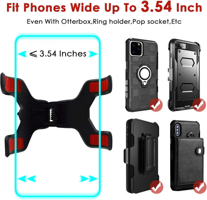 Car Phone Mount Windshield, Long Arm Clamp Universal Windshield with Double Clip Strong Suction Cup Cell Phone Holder Compatible with Iphone 15 14 13 Pro Max XS 7 8 Plus, Galaxy S24 S23 Ultra