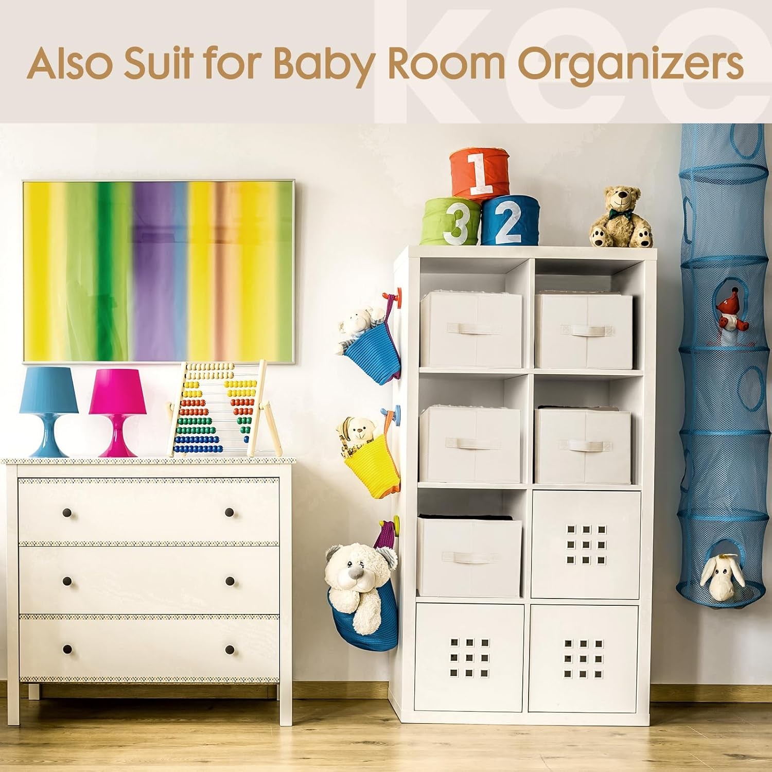 6 Pack Large Clothes Organizer, Wardrobe Closet Organizer and Storage with Handles, Foldable Fabric Closet Organizers Dividers for Clothing, Pants, Jeans, Sweater, T-Shirts, Beige