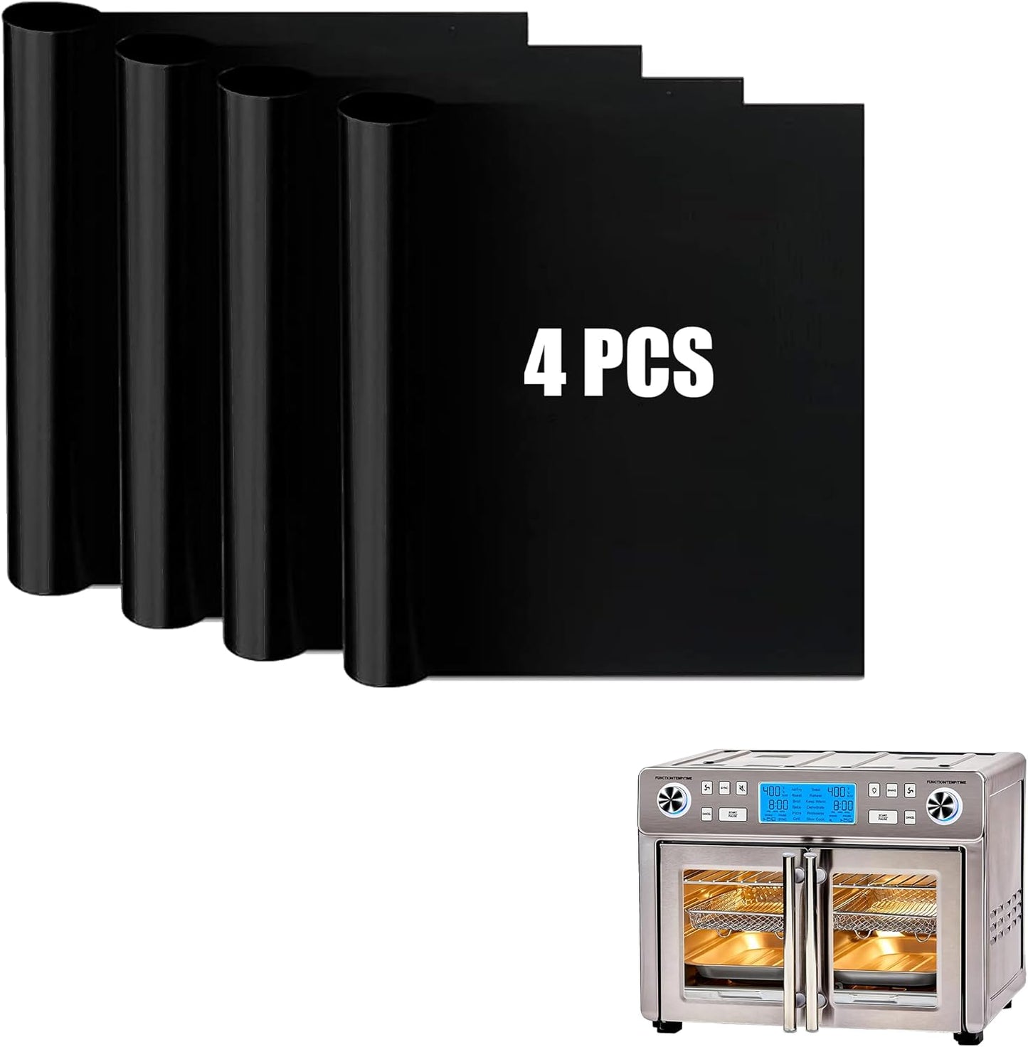 4 Pcs Air Fryer Oven Liners for Emeril Lagasse Dual Zone 360 Air Fryer Oven, Small Size Airfryer Liners Reusable Accessories for Emeril Lagasse Dual Zone Toaster